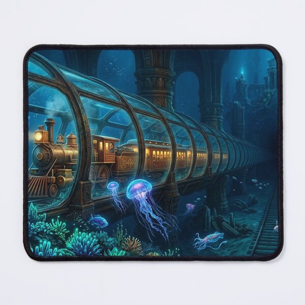 Item preview, Atlantis Express — Underwater Steam Train Through Sunken Temple Ruins designed and sold by RoyArt0.