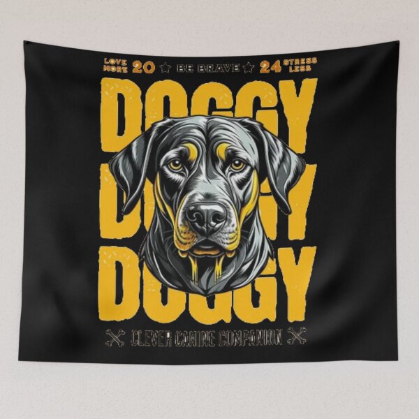 Item preview, Doggy Doggy Clever Canine Companion - Vintage Rottweiler Dog Poster designed and sold by GenZFashion000.