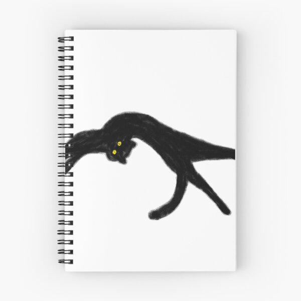 Item preview, Long Black Cat Stretching Yellow Eyes Art designed and sold by raun.draw.