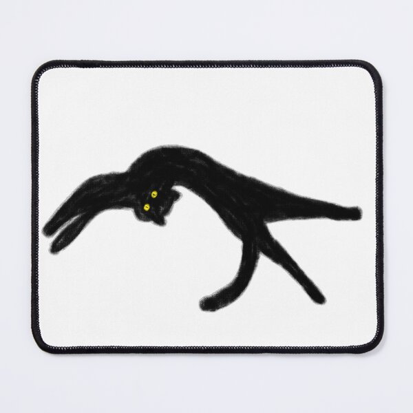 Item preview, Long Black Cat Stretching Yellow Eyes Art designed and sold by raun.draw.