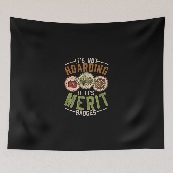 Item preview, Retro Merit Badge Hoarding Humor Camping Scout designed and sold by Skuthorp231.