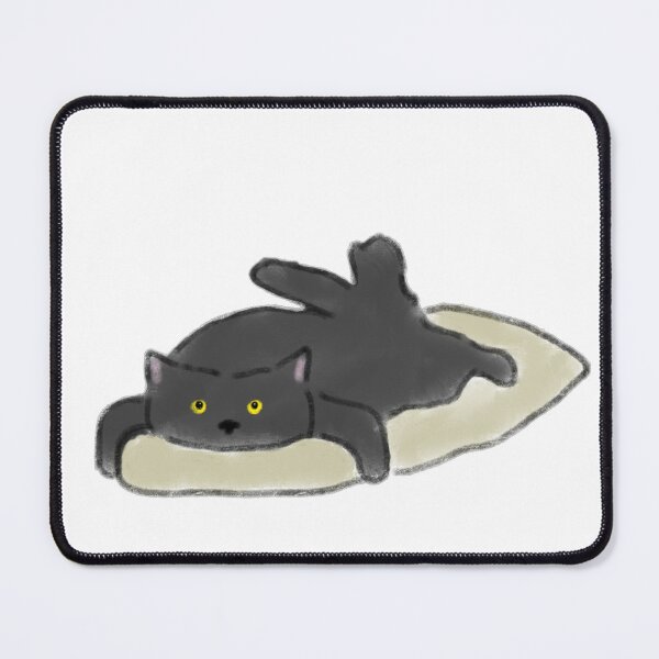 Item preview, Cute Surfing Black Cat Yellow Eyes Art designed and sold by raun.draw.