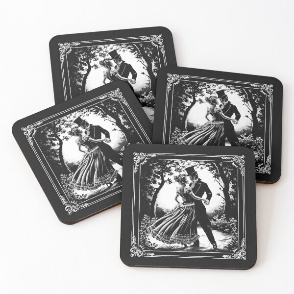 Item preview, Victorian Gothic Couple Dancing – Dark Romantic Vintage Art designed and sold by inkoutninja.