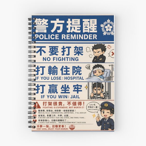 Item preview, No Fighting (Police Reminder) designed and sold by Kitsune Merchant.