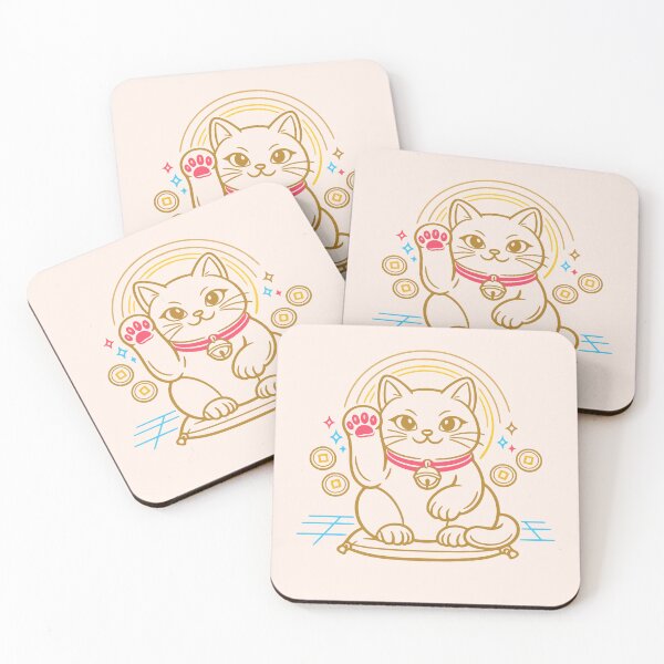 Item preview, Minimalist Synthwave Maneki-Neko designed and sold by KungPowUnicorn.
