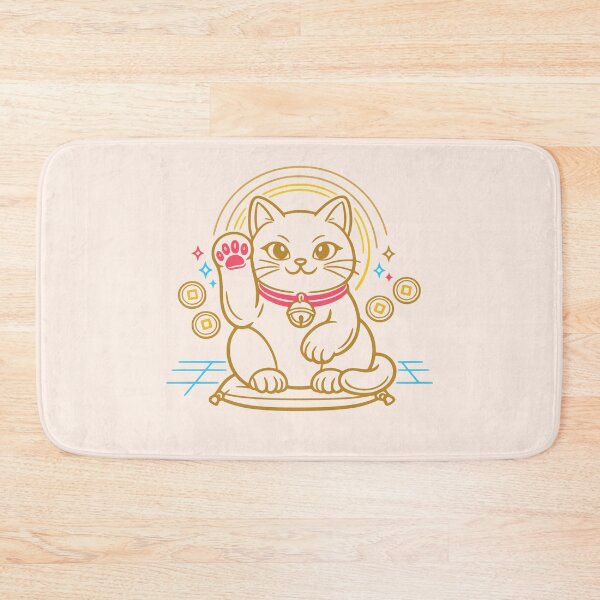 Item preview, Minimalist Synthwave Maneki-Neko designed and sold by KungPowUnicorn.
