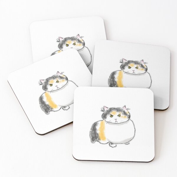 Item preview, Funny Grumpy Fat Calico Cat Art designed and sold by raun.draw.