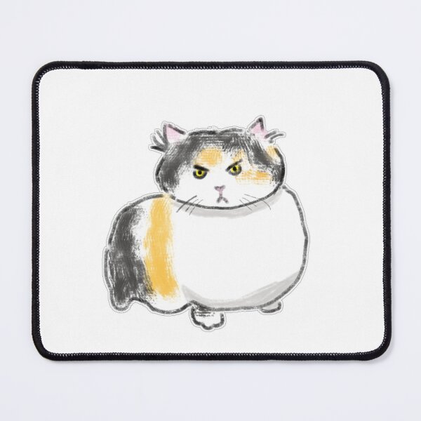 Item preview, Funny Grumpy Fat Calico Cat Art designed and sold by raun.draw.