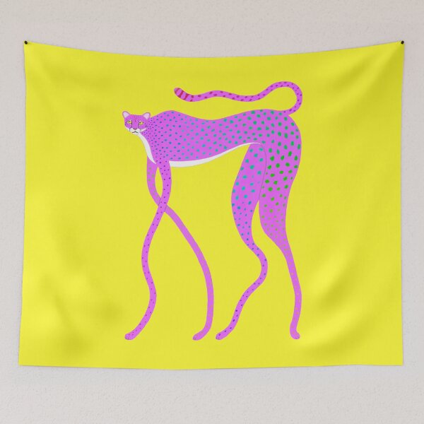 Item preview, Quirky Long Legged Pink Cheetah designed and sold by TamaAnimalArt.