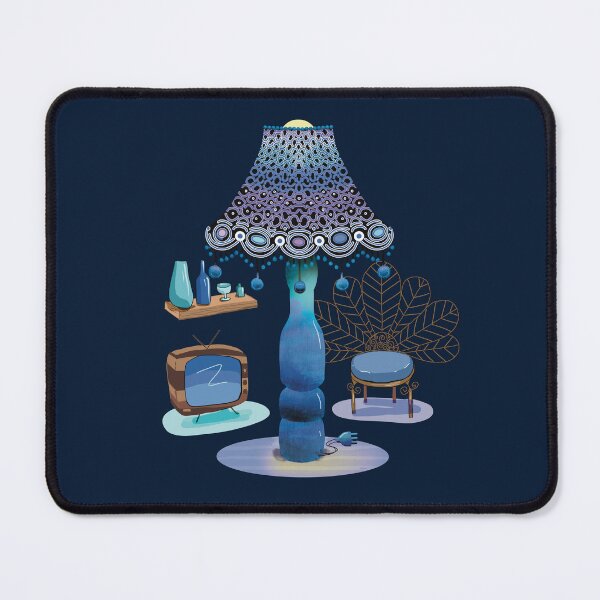Item preview, Retro Vintage Blue Lamp Living Room Interior designed and sold by Karin Taylor.