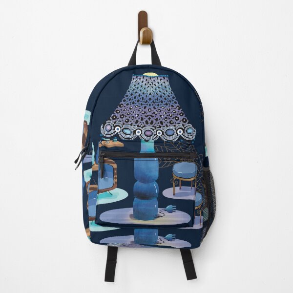 Item preview, Retro Vintage Blue Lamp Living Room Interior designed and sold by Karin Taylor.