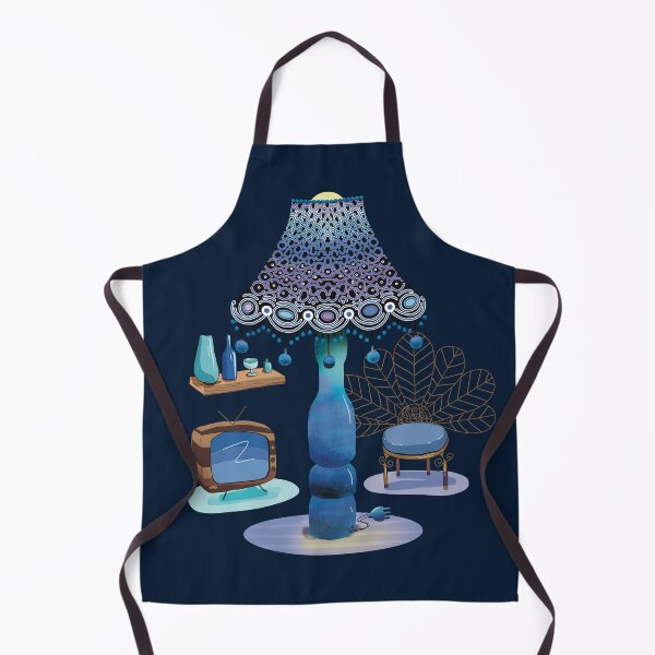 Item preview, Retro Vintage Blue Lamp Living Room Interior designed and sold by Karin Taylor.