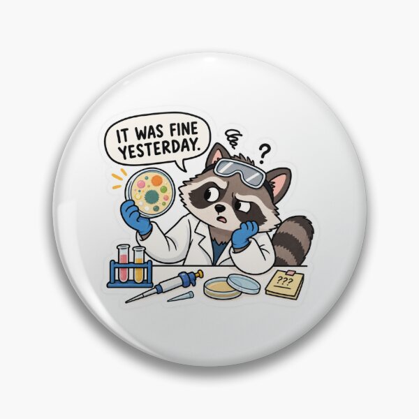 Item preview, It Was Fine Yesterday – Raccoon Scientist designed and sold by Oddly Scientific.