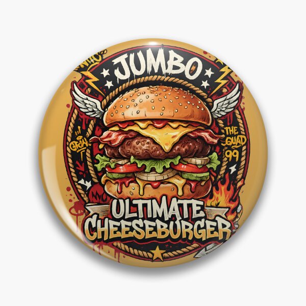 Item preview, Jumbo Ultimate Cheeseburger - Retro Graffiti Fast Food Art designed and sold by digitalbob60.