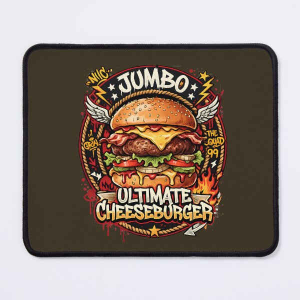 Item preview, Jumbo Ultimate Cheeseburger - Retro Graffiti Fast Food Art designed and sold by digitalbob60.