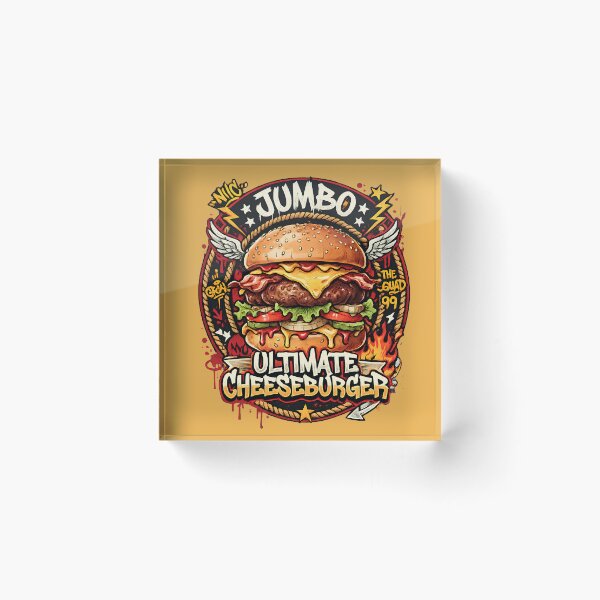 Item preview, Jumbo Ultimate Cheeseburger - Retro Graffiti Fast Food Art designed and sold by digitalbob60.