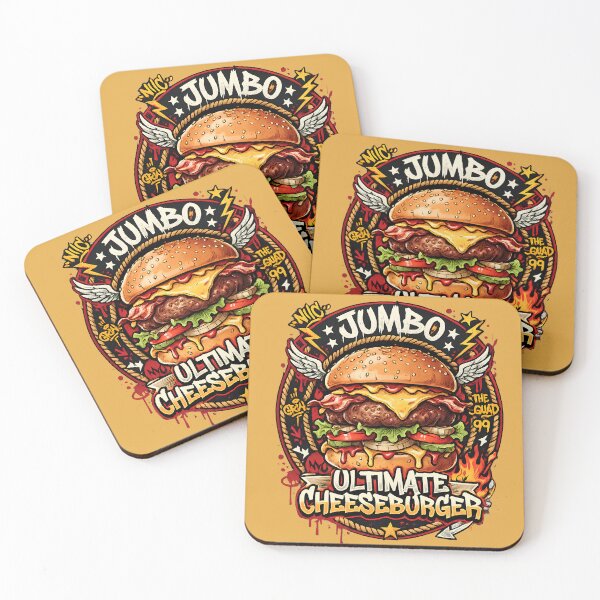 Item preview, Jumbo Ultimate Cheeseburger - Retro Graffiti Fast Food Art designed and sold by digitalbob60.