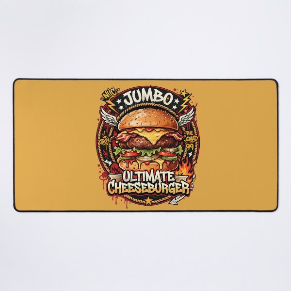 Item preview, Jumbo Ultimate Cheeseburger - Retro Graffiti Fast Food Art designed and sold by digitalbob60.