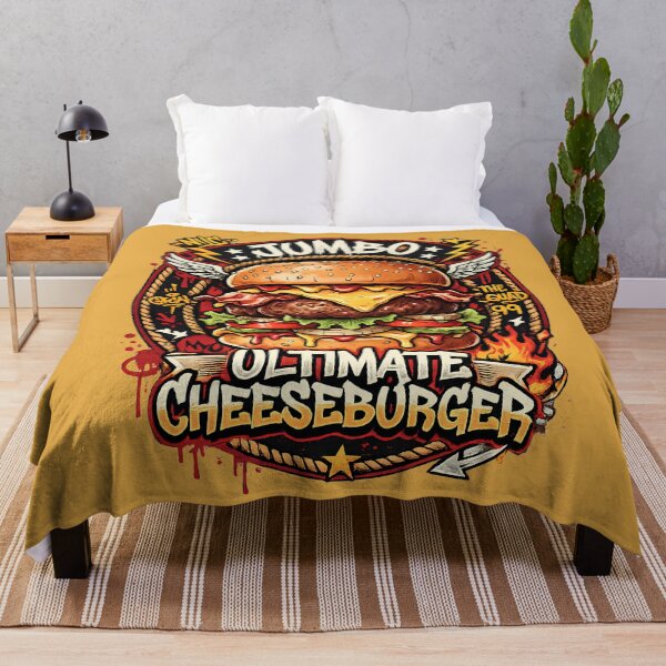 Item preview, Jumbo Ultimate Cheeseburger - Retro Graffiti Fast Food Art designed and sold by digitalbob60.