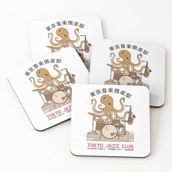 Item preview, Tokyo Jazz Club Octopus Drummer — Vintage Orange Music Graphic designed and sold by HBDStudio.