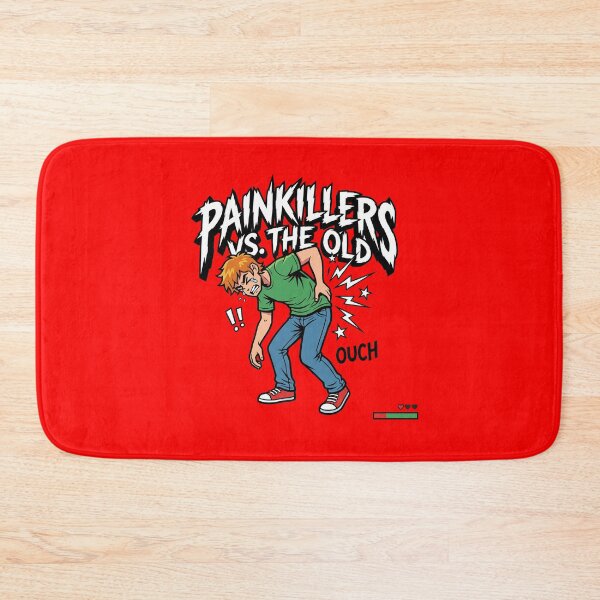 Item preview, Painkillers Vs The Old Funny Back Pain Retro Arcade Indie Comic Style designed and sold by AdyKurniawan.