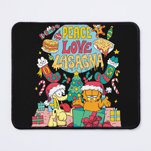 Item preview, Garfieldzz Christmas And Odie Peace Love Lasagna Long Sleeve designed and sold by LincolnWardill.
