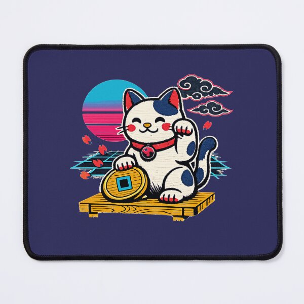 Item preview, Neon Ukiyo‑E Beckoning Cat designed and sold by KungPowUnicorn.