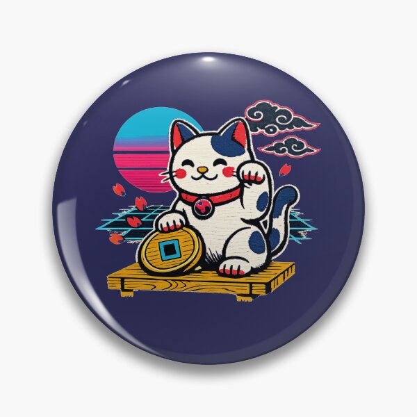 Item preview, Neon Ukiyo‑E Beckoning Cat designed and sold by KungPowUnicorn.