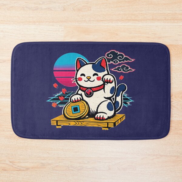 Item preview, Neon Ukiyo‑E Beckoning Cat designed and sold by KungPowUnicorn.