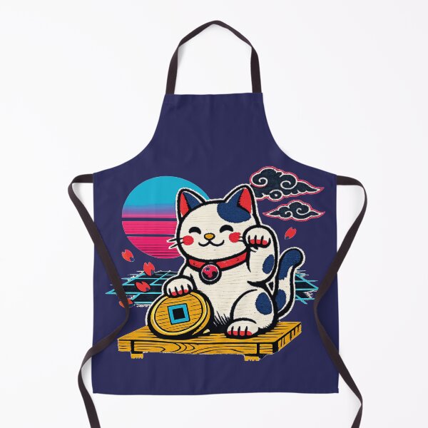 Item preview, Neon Ukiyo‑E Beckoning Cat designed and sold by KungPowUnicorn.
