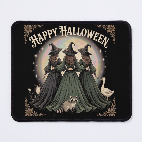 Item preview, Happy Halloween Cute Witch Sisters, Vintage Spooky Season Gift designed and sold by Zizo-DR44.