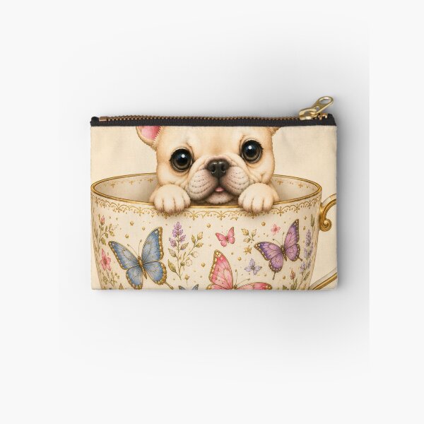 Item preview, French Bulldog in Butterfly Teacup | Cute Cottagecore Puppy Art designed and sold by joycrysstudio.
