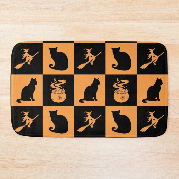 Item preview, Halloween Grid Witch Cats and Cauldron designed and sold by Uniquely Yours.