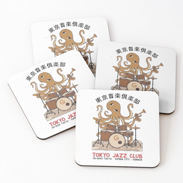 Item preview, Tokyo Jazz Club Octopus Drummer — Vintage Orange Music Graphic designed and sold by HBDStudio.