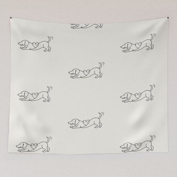 Item preview, Minimalist Dachshund Line Art - Small Dog Big Heart designed and sold by tineldesign.