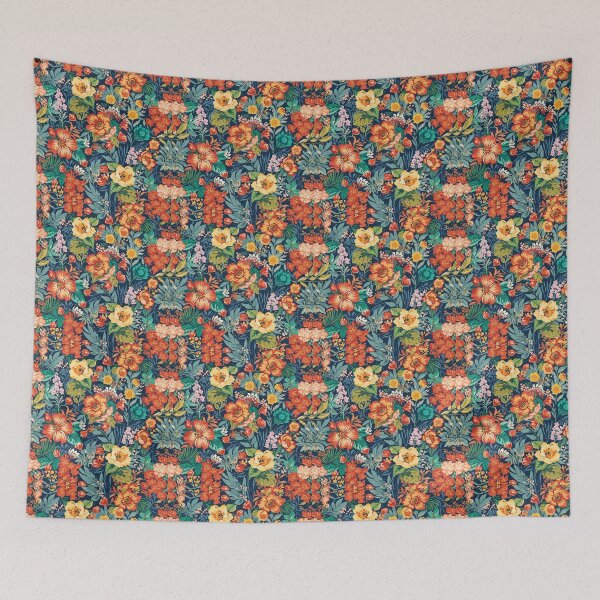 Item preview, Bold floral colorful floral pattern designed and sold by poppet103.