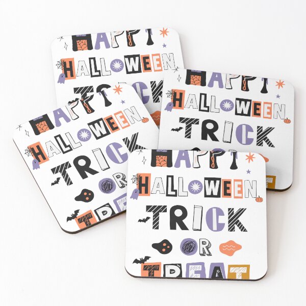 Item preview, Happy Halloween Trick or Treat – Spooky Collage Typography designed and sold by MOCH- ART.