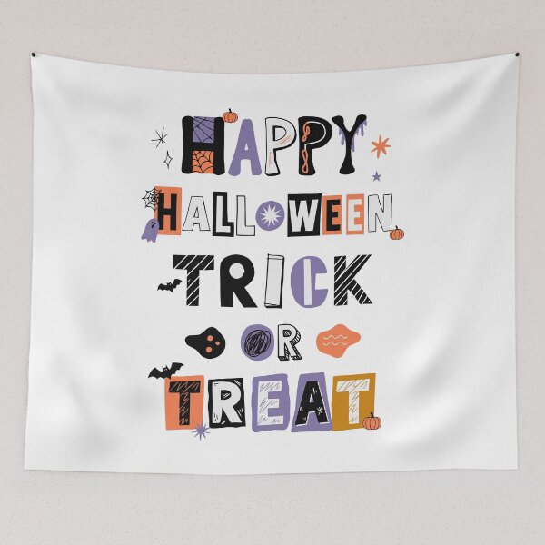 Item preview, Happy Halloween Trick or Treat – Spooky Collage Typography designed and sold by MOCH- ART.
