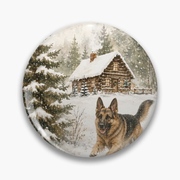 Item preview, Merry Christmas German Shepherd Rustic Woodland designed and sold by ZoesPlace.