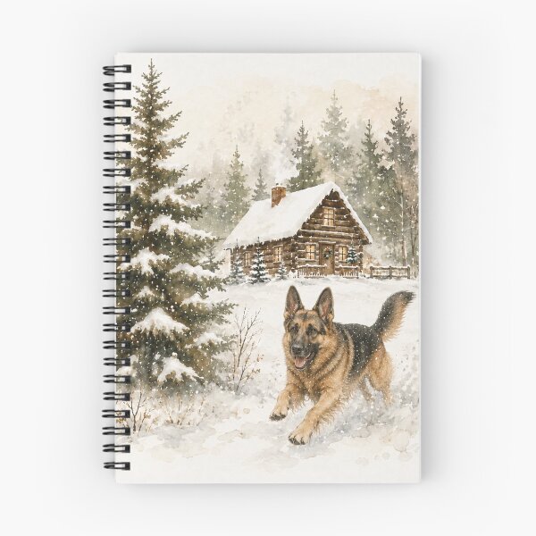 Item preview, Merry Christmas German Shepherd Rustic Woodland designed and sold by ZoesPlace.