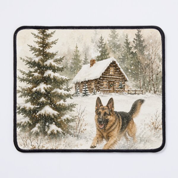 Item preview, Merry Christmas German Shepherd Rustic Woodland designed and sold by ZoesPlace.