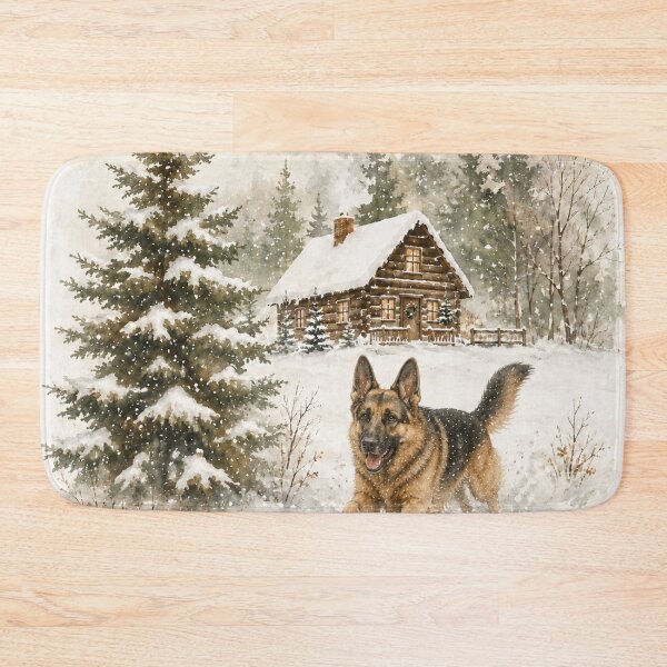 Item preview, Merry Christmas German Shepherd Rustic Woodland designed and sold by ZoesPlace.