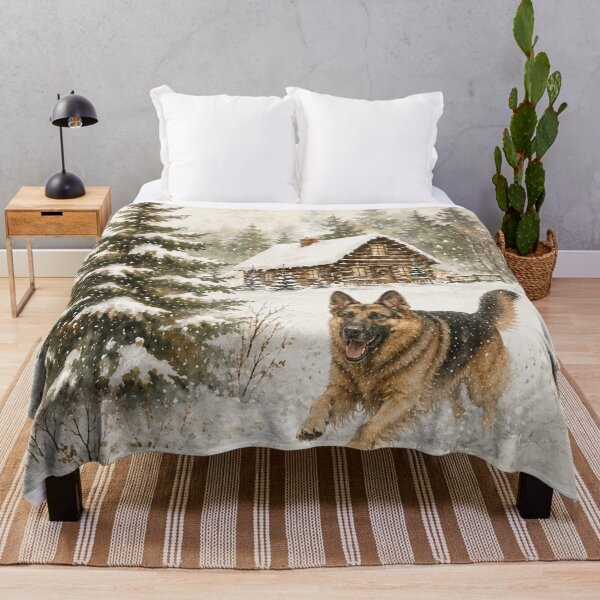 Item preview, Merry Christmas German Shepherd Rustic Woodland designed and sold by ZoesPlace.