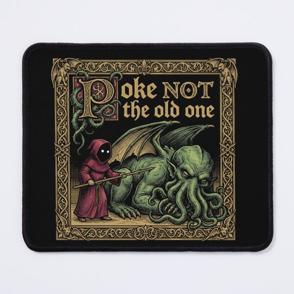 Item preview, Poke Not The Old One Funny Cosmic Horror Medieval Bestiary Tapestry designed and sold by AdyKurniawan.