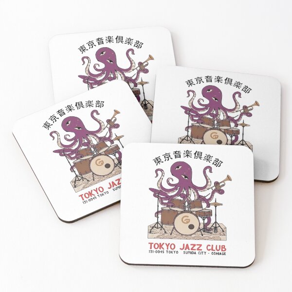 Item preview, Tokyo Jazz Club Octopus Drummer — Vintage Orange Music Graphic designed and sold by HBDStudio.