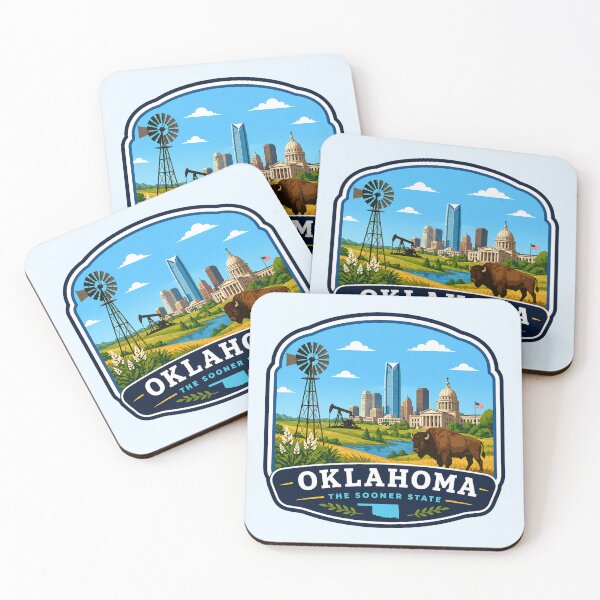 Item preview, Oklahoma - The Sooner State, Bison & Windmill designed and sold by Myra365Art.