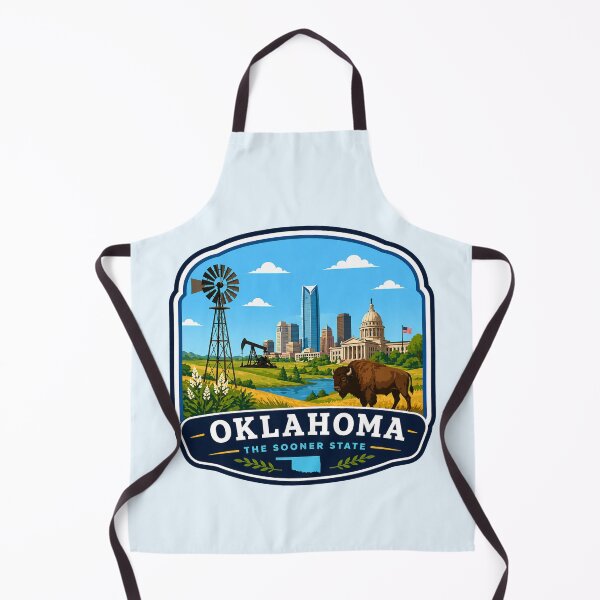 Item preview, Oklahoma - The Sooner State, Bison & Windmill designed and sold by Myra365Art.