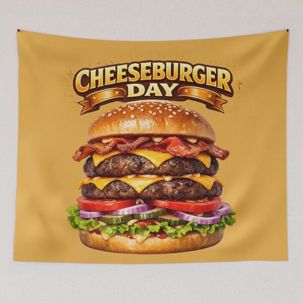 Item preview, National Cheeseburger Day Double Bacon Burger Graphic designed and sold by digitalbob60.