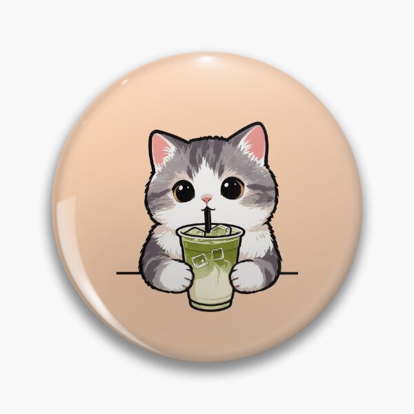 Item preview, Adorable Cat with Matcha Drink | Cute Kawaii Kitty Tee designed and sold by Nuttajak.