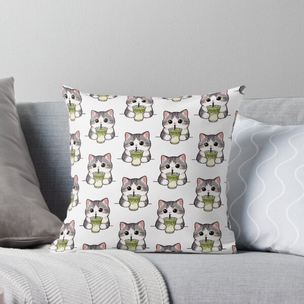 Item preview, Adorable Cat with Matcha Drink | Cute Kawaii Kitty Tee designed and sold by Nuttajak.